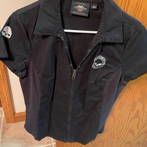 Harley-Davidson Black Zip-Up Ladies Shirt